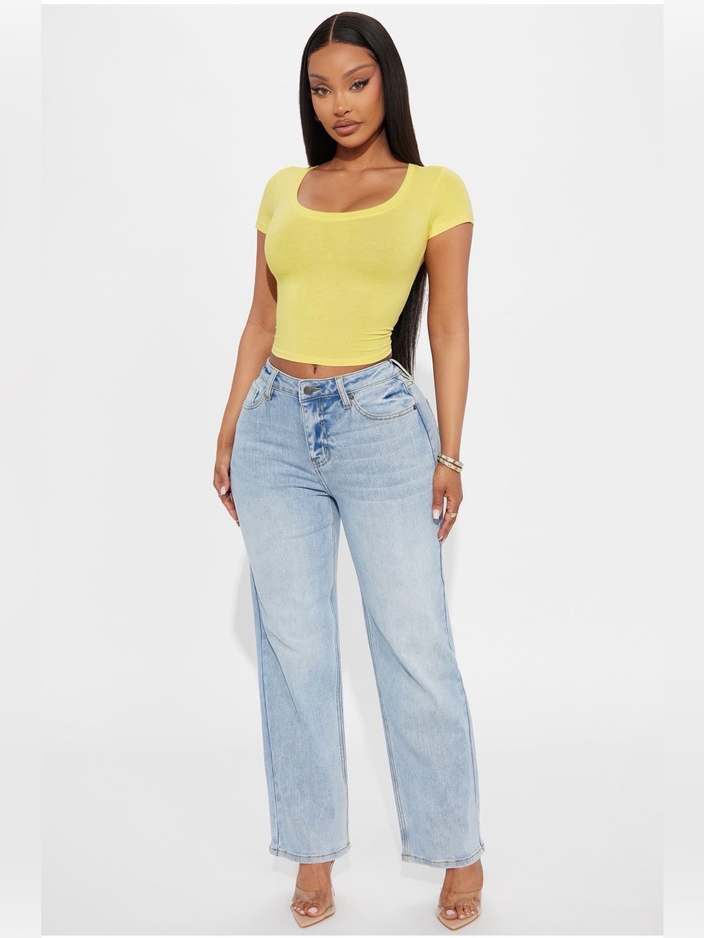 Women’s Light Wash Straight-Leg Jeans - Blue